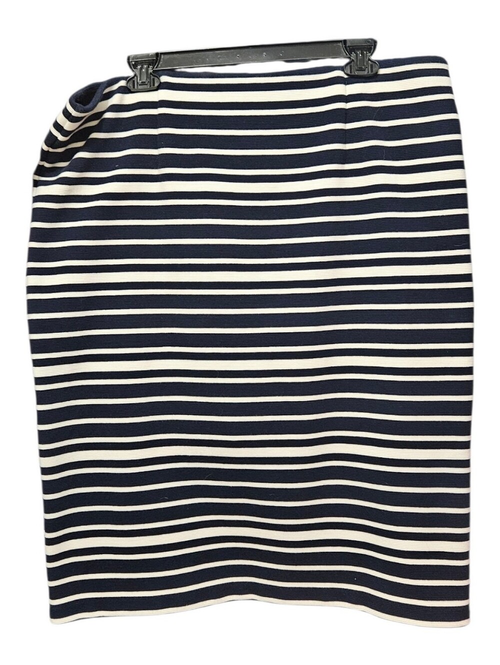 LOFT Striped Knit Pencil Skirt - Navy Blue & White - Size XL